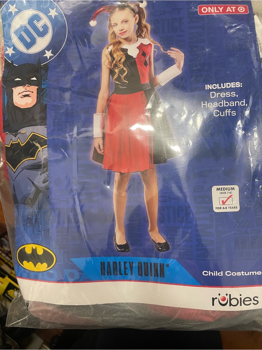 Harley Quinn Rubies Costume Girls SIZE 6-8 years NWT